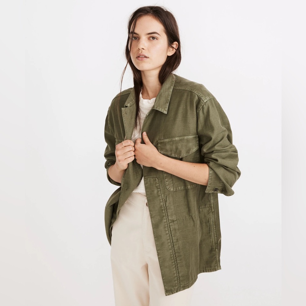 Madewell Green Utility Jacket with Relaxed Fit